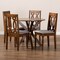 Baxton Studio Callie Grey Upholstered and Walnut Wood 5-Piece Dining Set 170-9878-10891 - alternate 4